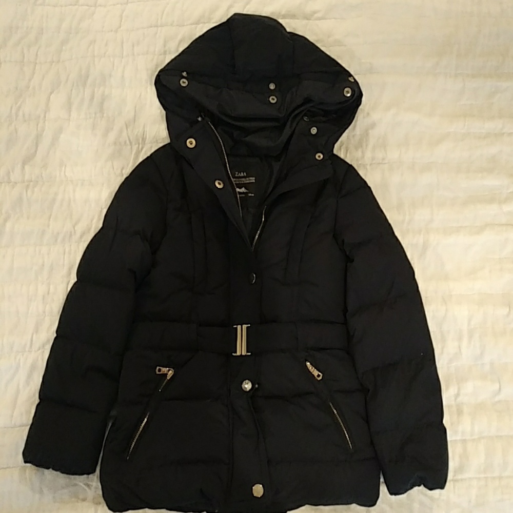 Zara Girls Navy Puffy Jacket - Size S